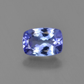 Tanzanita azul natural de 0,84 ct, corte cojín, VVS