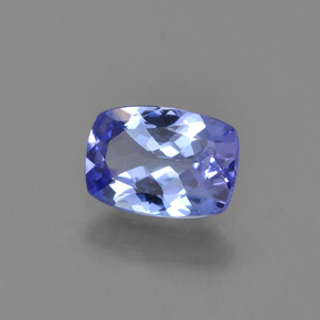 Tanzanita azul natural de 0,84 ct, corte cojín, VVS