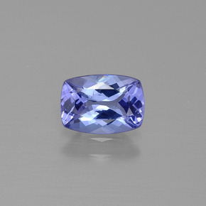 Tanzanita violeta natural de 0,86 ct, corte cojín, VVS-VS