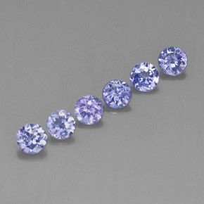 Gemas de tanzanita violeta natural de  ct, corte redondo, VVS-VS
