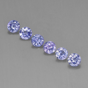 Gemas de tanzanita violeta natural de  ct, corte redondo, VVS-VS
