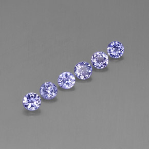 Gemas de tanzanita violeta natural de  ct, corte redondo, VVS-VS