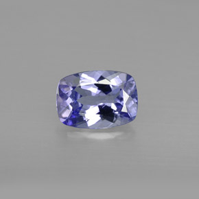 Tanzanita violeta natural de 0,86 ct, corte cojín, VVS-VS