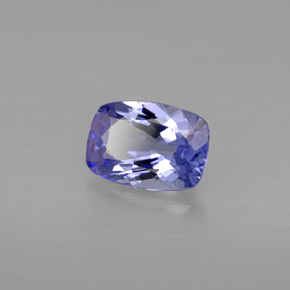 Tanzanita violeta natural de 0,86 ct, corte cojín, VVS-VS