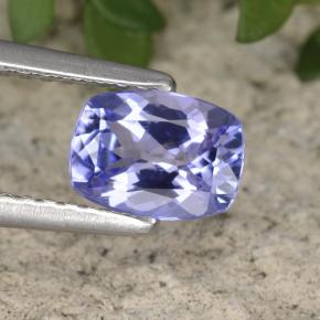 Tanzanita violeta natural de 0,87 ct, corte cojín, VVS