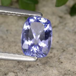 Tanzanita violeta natural de 0,87 ct, corte cojín, VVS