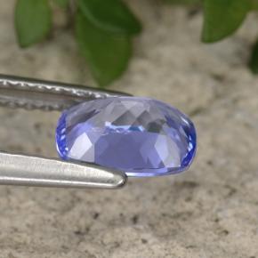 Tanzanita violeta natural de 0,87 ct, corte cojín, VVS
