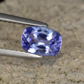 Tanzanita violeta natural de 0,84 ct, corte cojín, VVS