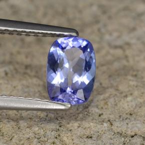 Tanzanita violeta natural de 0,84 ct, corte cojín, VVS