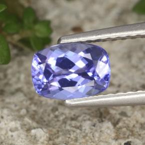 Tanzanita azul natural de 0,90 ct, corte cojín, VVS-VS