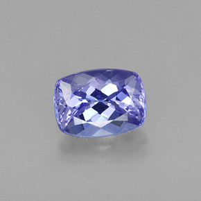 Tanzanita azul natural de 0,96 ct, corte cojín, VS