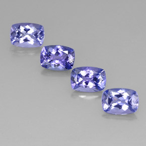 Gemas de tanzanita azul natural de 4,17 ct, corte cojín, VVS-VS