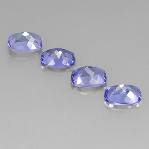 Gemas de tanzanita azul natural de 4,17 ct, corte cojín, VVS-VS