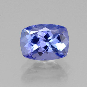 Tanzanita azul natural de 1,26 ct, corte cojín, VVS