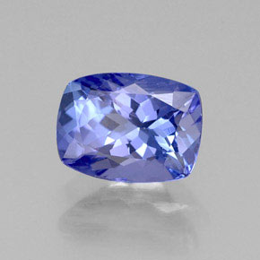 Tanzanita azul natural de 1,26 ct, corte cojín, VVS