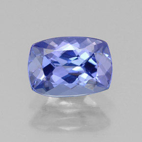 Tanzanita azul natural de 0,97 ct, corte cojín, VVS