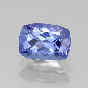 Tanzanita azul natural de 0,97 ct, corte cojín, VVS