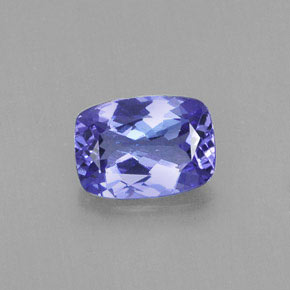 Tanzanita azul natural de 0,89 ct, corte cojín, VVS