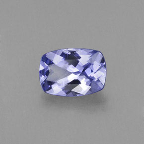 Tanzanita azul natural de 0,79 ct, corte cojín, VS