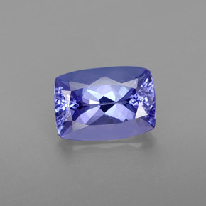 Tanzanita azul natural de 1,20 ct, corte cojín, VVS