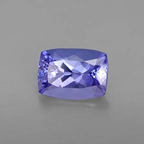Tanzanita azul natural de 1,20 ct, corte cojín, VVS