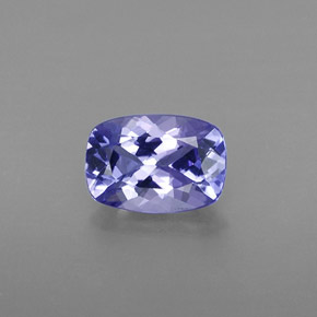 Tanzanita azul natural de 0,81 ct, corte cojín, VVS
