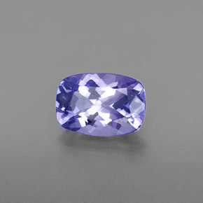 Tanzanita azul natural de 0,81 ct, corte cojín, VVS