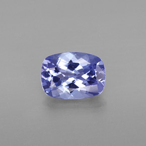 Tanzanita azul natural de 0,81 ct, corte cojín, VVS
