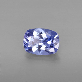 Tanzanita azul natural de 0,81 ct, corte cojín, VVS