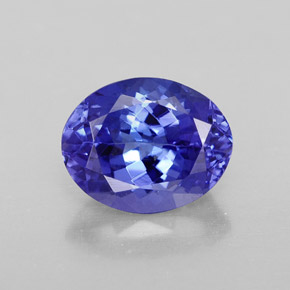 Tanzanita azul natural de 2,61 ct, corte óvalo, VVS