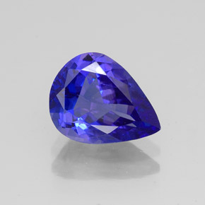Tanzanita azul natural de 2,03 ct, en forma de pera, VVS