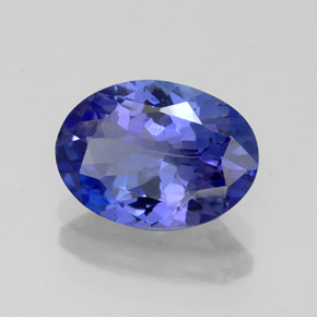 Tanzanita azul natural de 2,57 ct, corte óvalo, IF