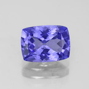 Tanzanita azul natural de 1,60 ct, corte cojín, IF