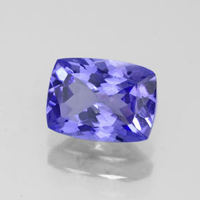 Tanzanita azul natural de 1,60 ct, corte cojín, IF
