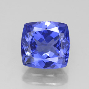 Tanzanita azul natural de 2,40 ct, corte cojín, IF