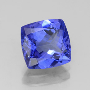 Tanzanita azul natural de 2,40 ct, corte cojín, IF