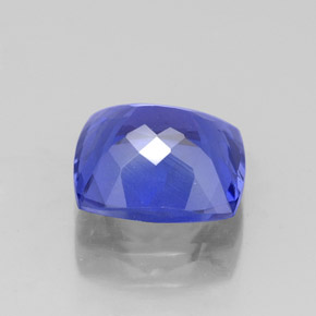 Tanzanita azul natural de 2,40 ct, corte cojín, IF