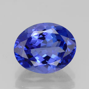 Tanzanita azul natural de 2,92 ct, corte óvalo, IF