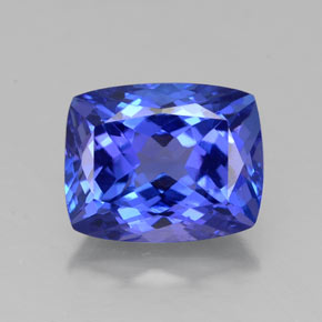 Tanzanita azul natural de 2,82 ct, corte cojín, VVS-VS