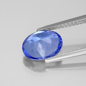Tanzanita azul natural de 1,95 ct, corte óvalo, VS