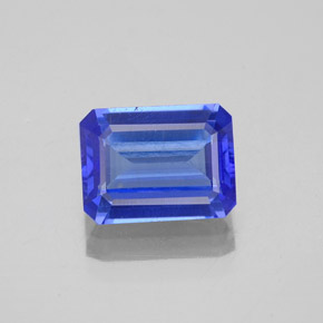Tanzanita azul natural de 1,63 ct, corte esmeralda, VVS-VS