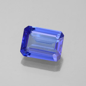 Tanzanita azul natural de 1,63 ct, corte esmeralda, VVS-VS