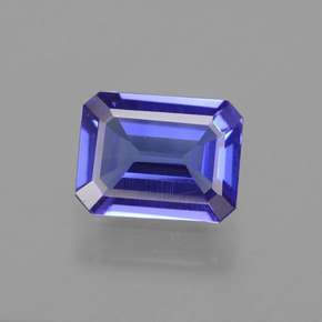 Tanzanita azul natural de 1,79 ct, corte esmeralda, VS
