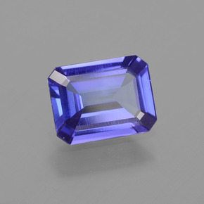 Tanzanita azul natural de 1,79 ct, corte esmeralda, VS