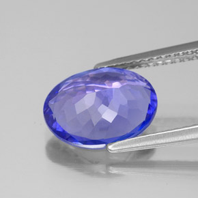 Tanzanita azul natural de 2,83 ct, corte óvalo, VVS-VS