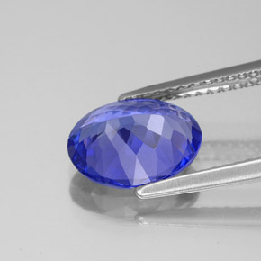 Tanzanita azul natural de 2,38 ct, corte óvalo, VVS-VS