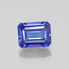 Tanzanita azul natural de 1,77 ct, corte esmeralda, VS