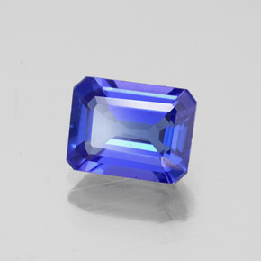 Tanzanita azul natural de 1,77 ct, corte esmeralda, VS