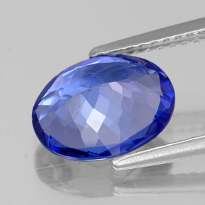 Tanzanita azul natural de 2,66 ct, corte óvalo, VVS