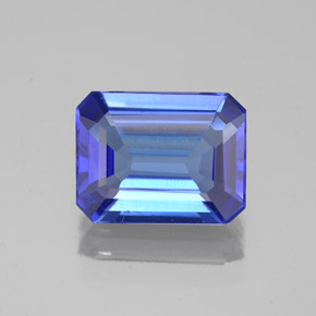 Tanzanita azul natural de 2,02 ct, corte esmeralda, VS